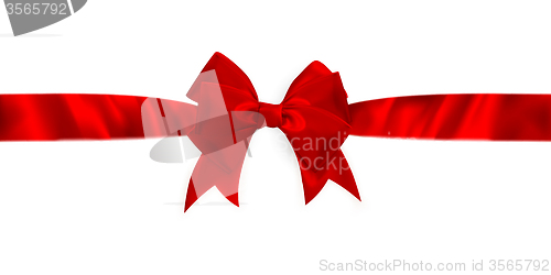 Image of Shiny red satin ribbon. EPS 10