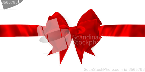 Image of Red gift bow and ribbon. EPS 10