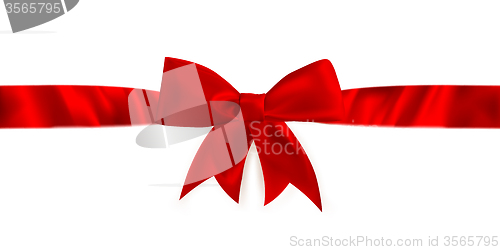 Image of Red gift bow and ribbon. EPS 10