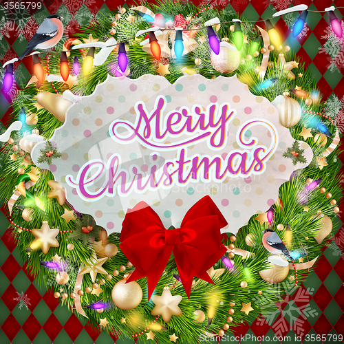 Image of Christmas greeting card. EPS 10