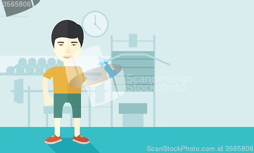 Image of Man drinking water.