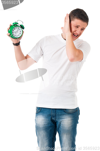 Image of Man with alarm clock