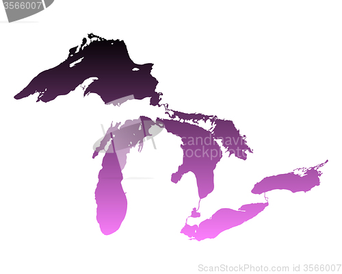 Image of Map of Great Lakes