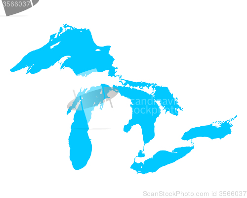 Image of Map of Great Lakes