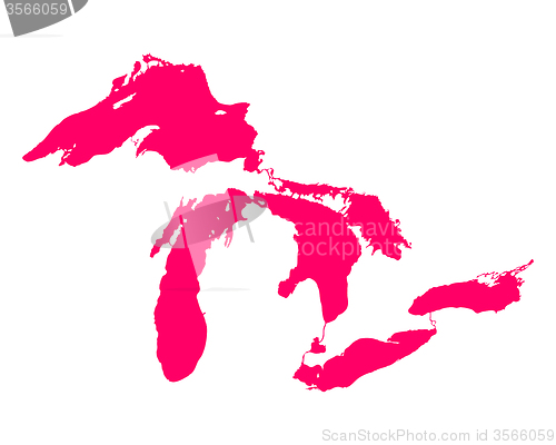 Image of Map of Great Lakes