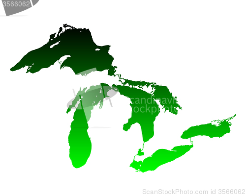 Image of Map of Great Lakes