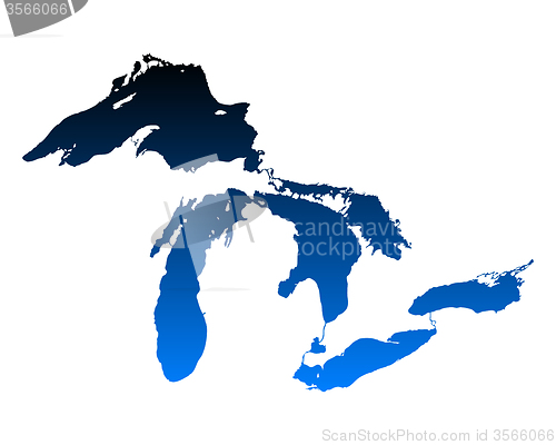 Image of Map of Great Lakes