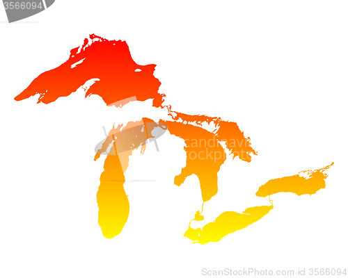 Image of Map of Great Lakes