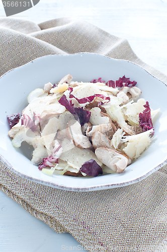 Image of 
Porcini mushroom salad with celery, radicchio and Parmesan from