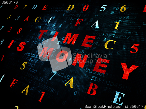 Image of Timeline concept: Time Is money on Digital background