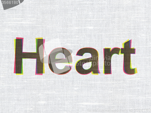 Image of Healthcare concept: Heart on fabric texture background