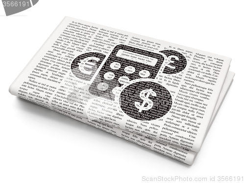 Image of Business concept: Calculator on Newspaper background