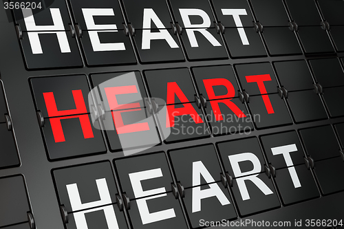 Image of Healthcare concept: Heart on airport board background