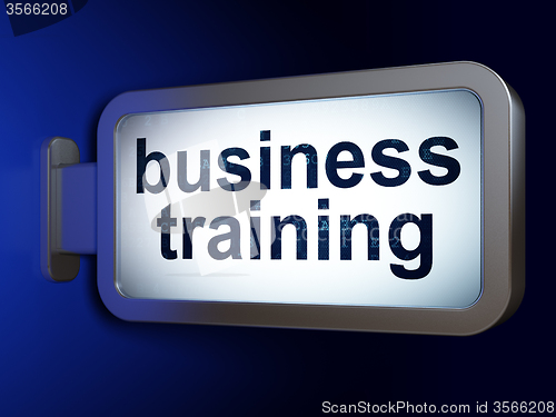 Image of Learning concept: Business Training on billboard background