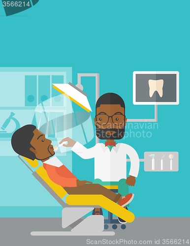 Image of Patient and dentist.