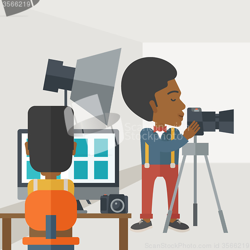 Image of Photographers in studio.