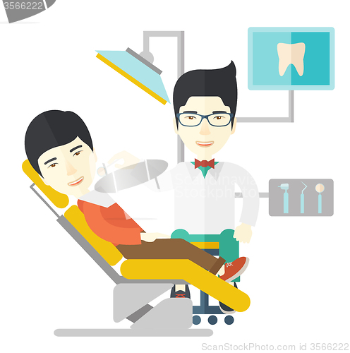 Image of Patient and dentist.