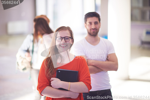 Image of students couple standing together