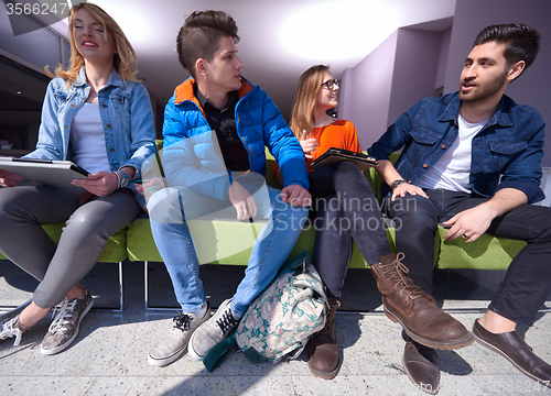 Image of students group standing together as team