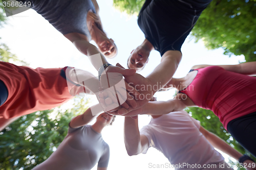 Image of jogging people group have fun