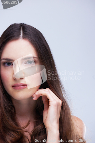 Image of portrait of young woman isolated