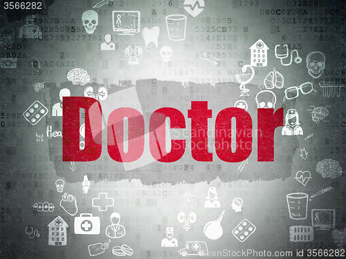 Image of Health concept: Doctor on Digital Paper background