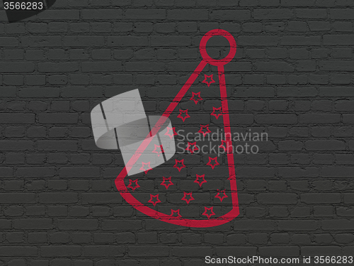 Image of Entertainment, concept: Party Hat on wall background