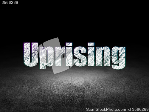 Image of Politics concept: Uprising in grunge dark room