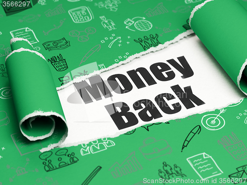 Image of Business concept: black text Money Back under the piece of  torn paper