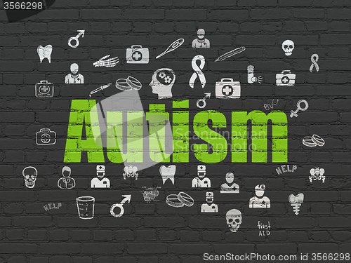 Image of Medicine concept: Autism on wall background