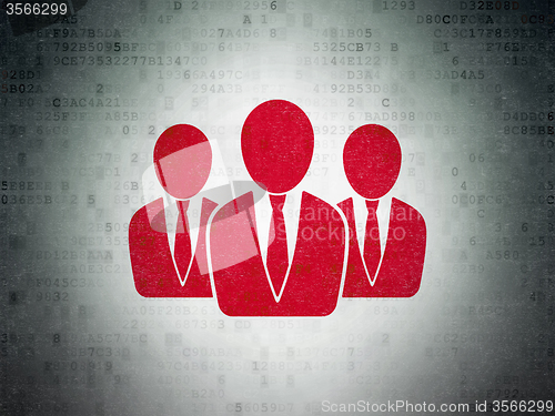 Image of Marketing concept: Business People on Digital Paper background
