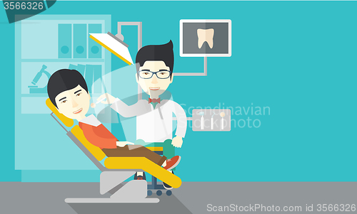 Image of Patient and dentist.