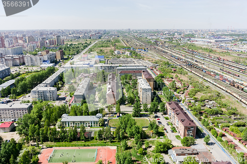 Image of Voynovka railway node. Residential district.Tyumen