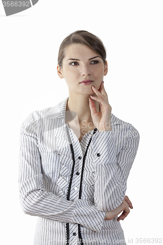 Image of Portrait of a Young Woman Thinking