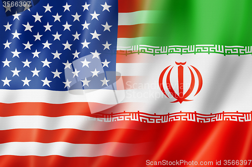 Image of USA and Iran flag