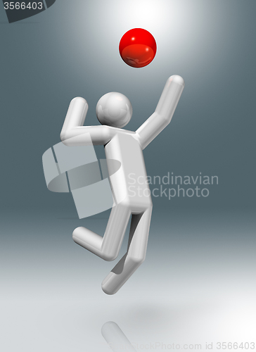 Image of Volleyball 3D symbol, Olympic sports