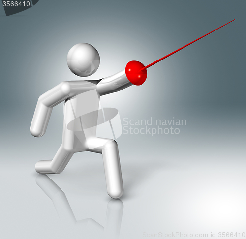 Image of Fencing 3D symbol, Olympic sports