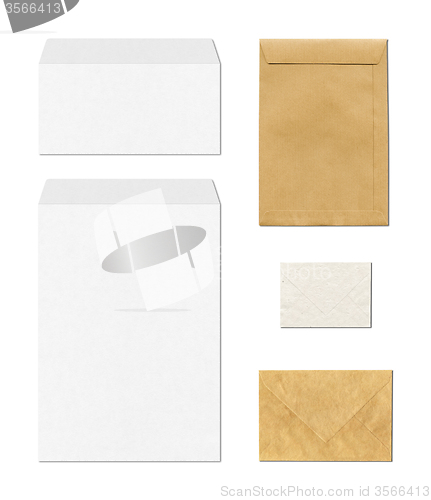 Image of envelopes mockup template, white background