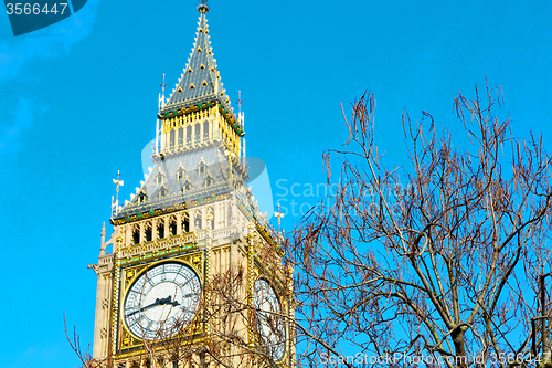 Image of london big ben and historical old construction england  aged cit