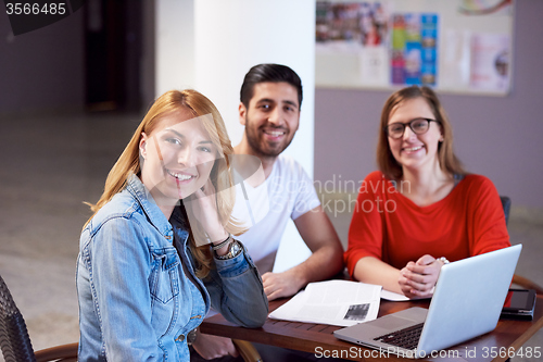 Image of students group standing together as team