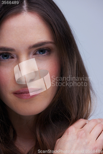 Image of portrait of young woman isolated