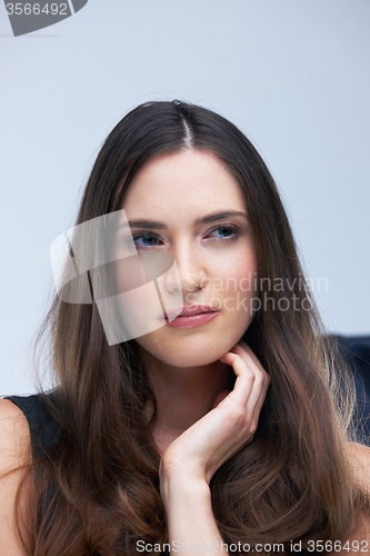 Image of portrait of young woman isolated