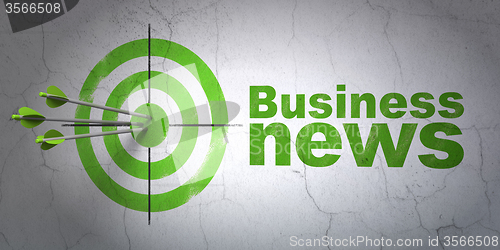 Image of News concept: target and Business News on wall background