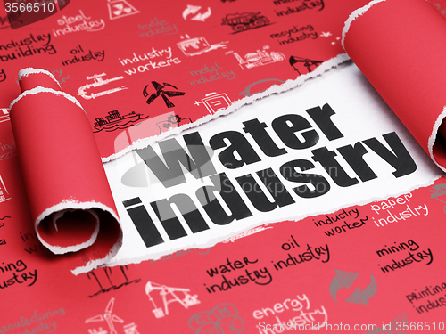 Image of Industry concept: black text Water Industry under the piece of  torn paper