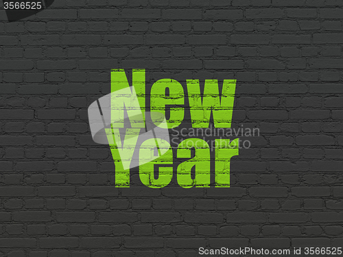 Image of Holiday concept: New Year on wall background