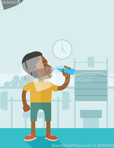 Image of Man drinking water.