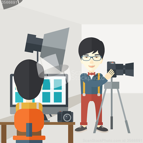 Image of Photographers in studio.