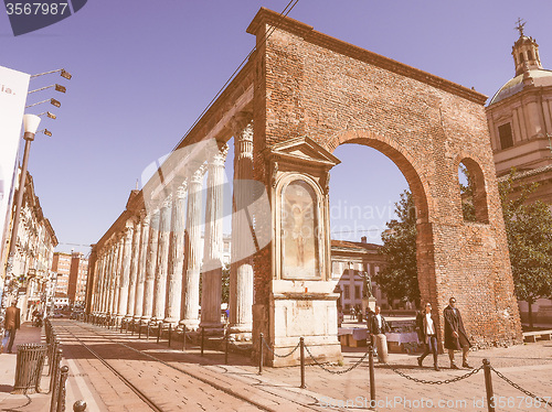 Image of Retro looking Colonne di San Lorenzo Milan