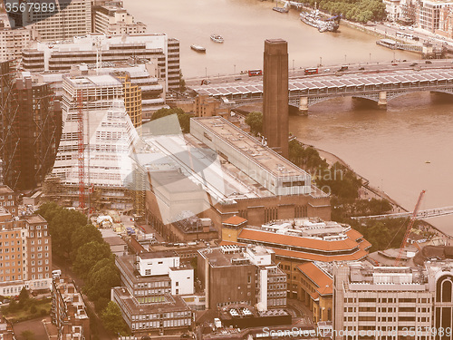 Image of Retro looking Aerial view of London