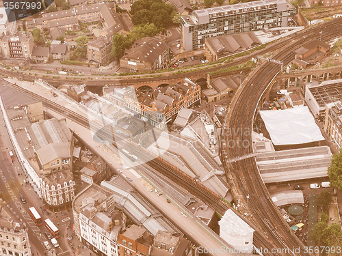 Image of Retro looking Aerial view of London